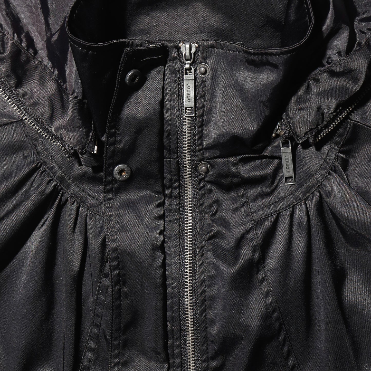 vintage techno h/s jacket, detachable hoodie
