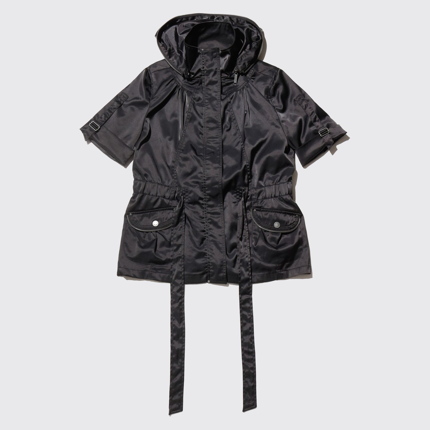 vintage techno h/s jacket, detachable hoodie