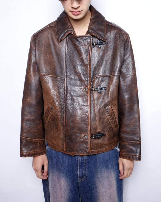 vintage hocked dust leather jacket