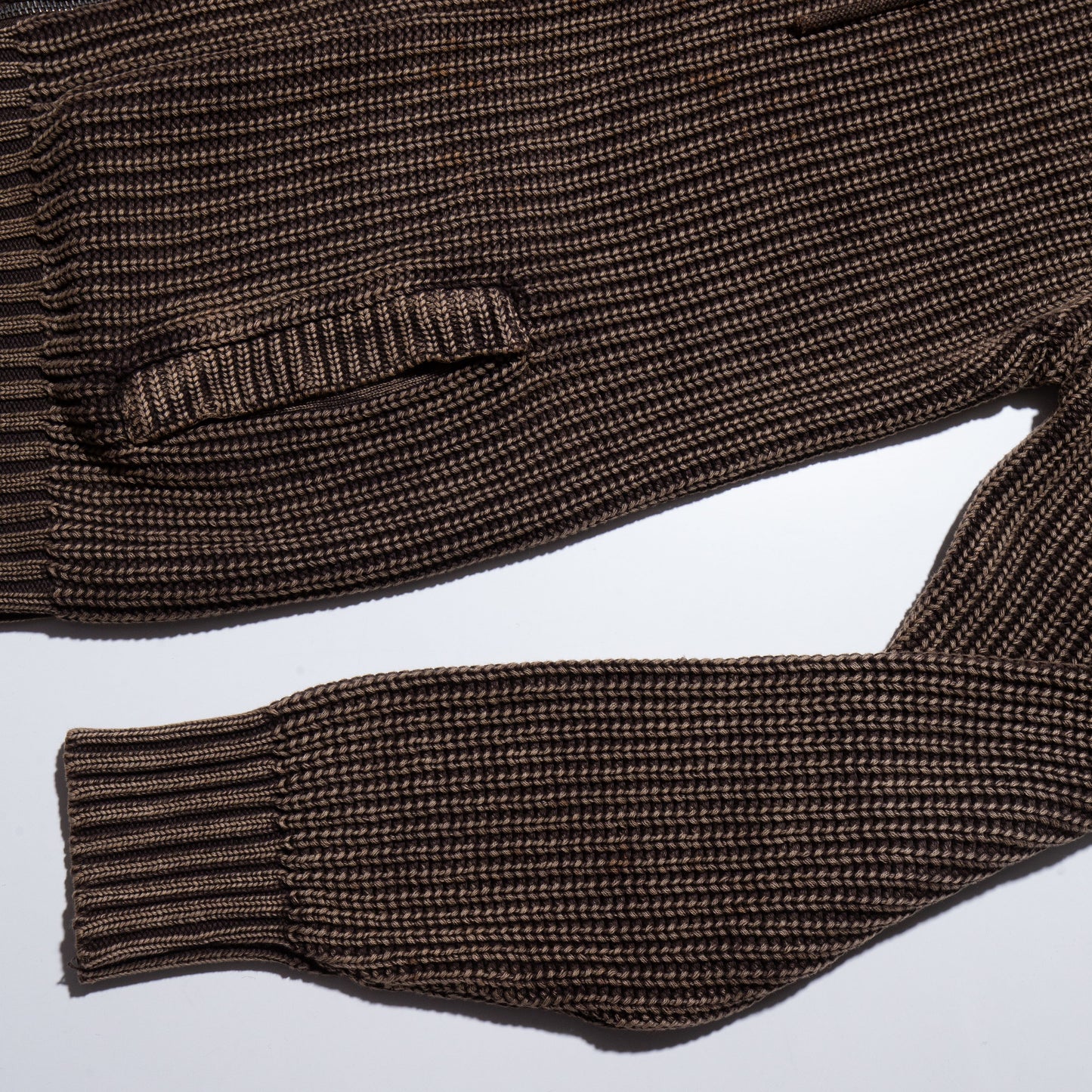 vintage acid rib knit boa hoodie