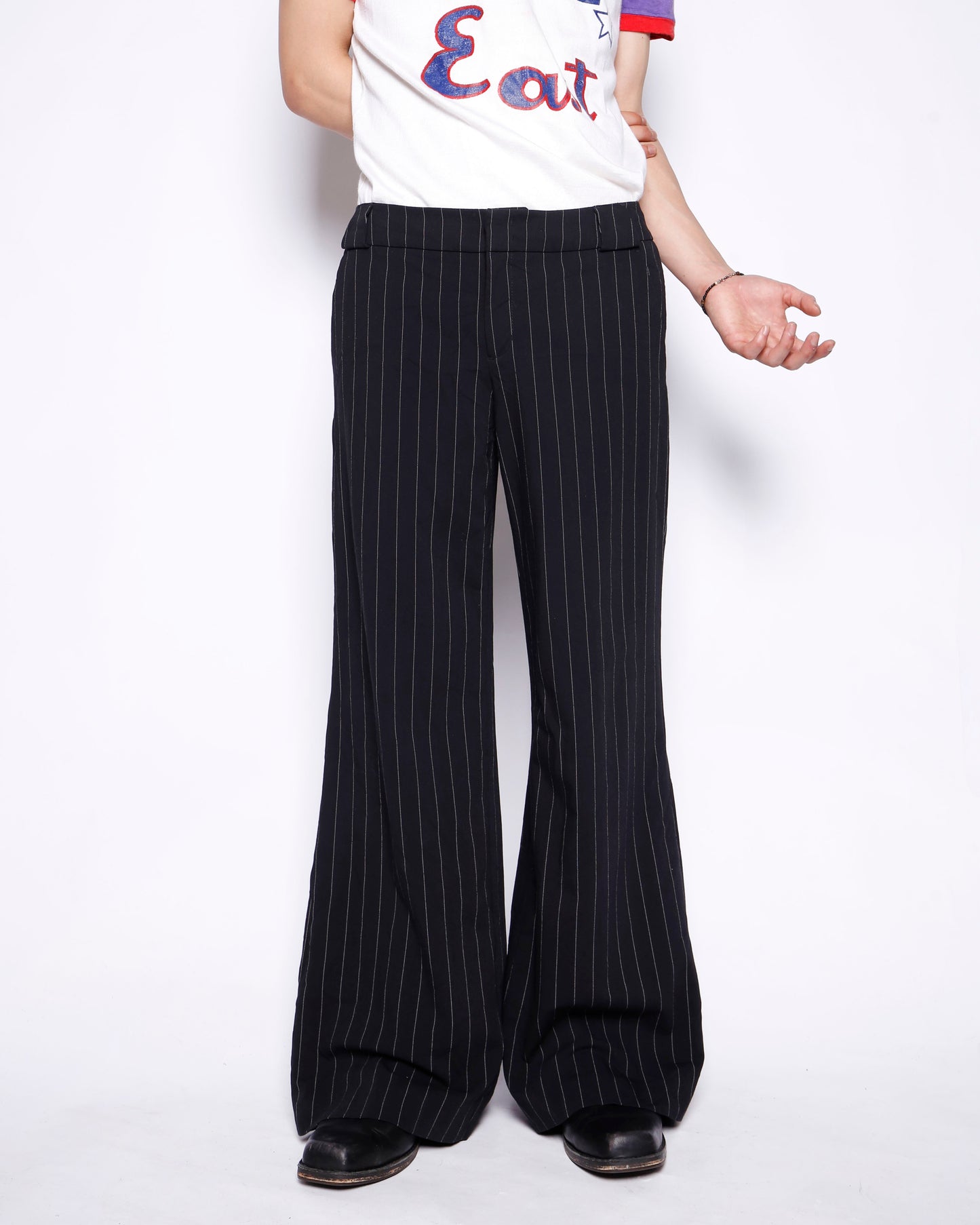 vintage 00's esprit low rise stripe flare slacks