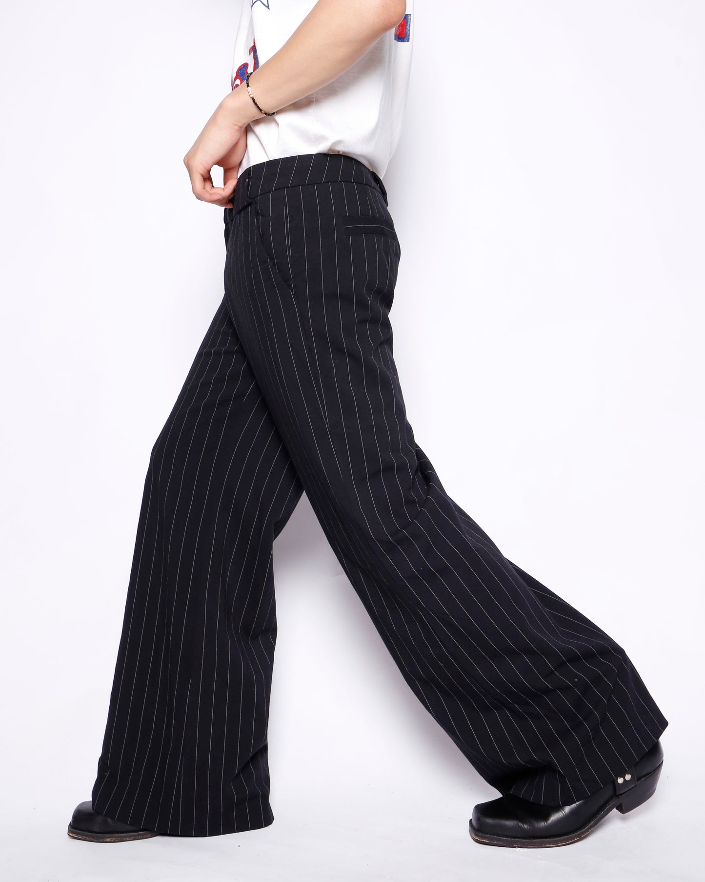 vintage 00's esprit low rise stripe flare slacks