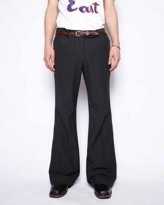 vintage stripe low rise flare slacks