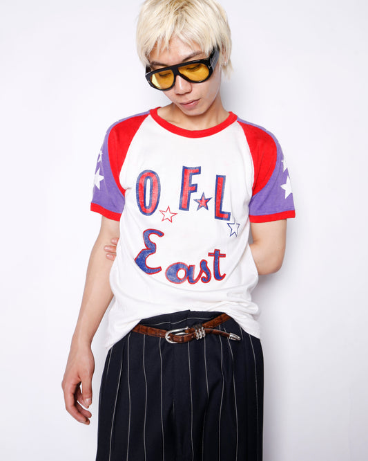 vintage 70's o.f.l east football t-shirt