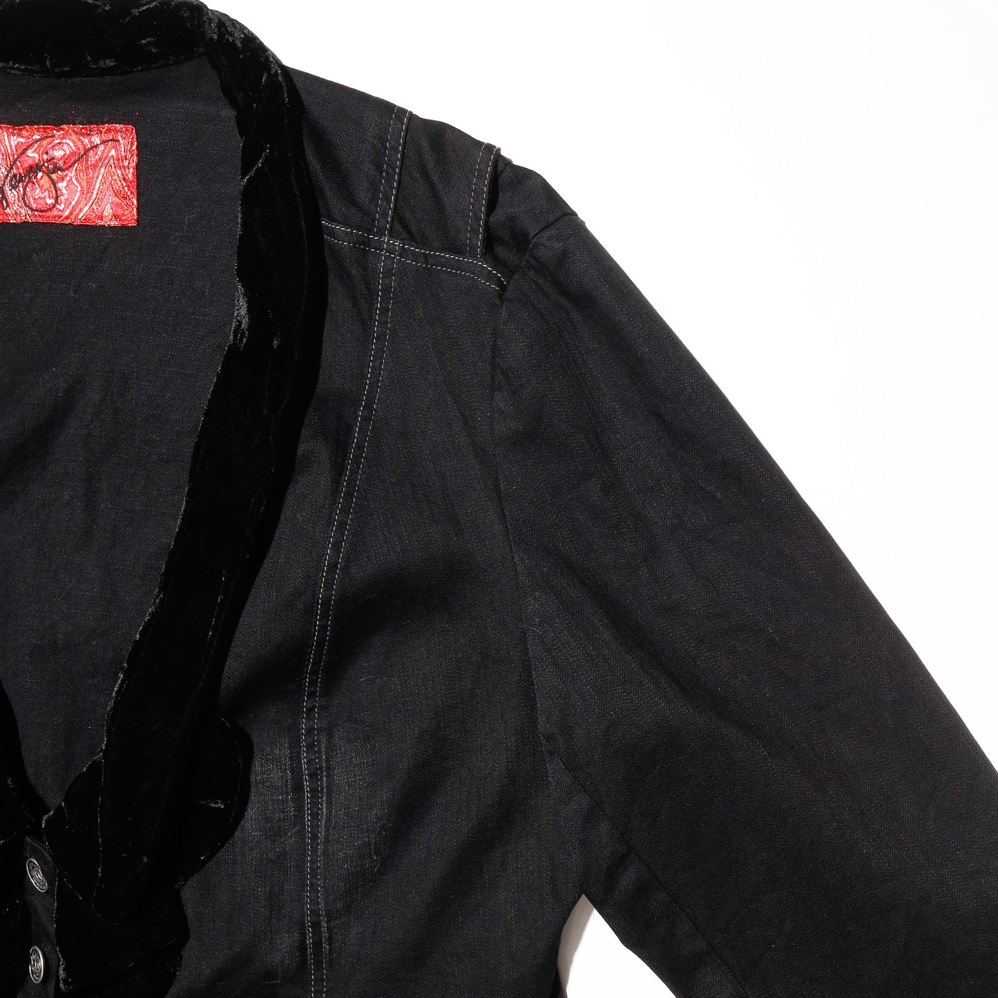 vintage frilled denim jacket