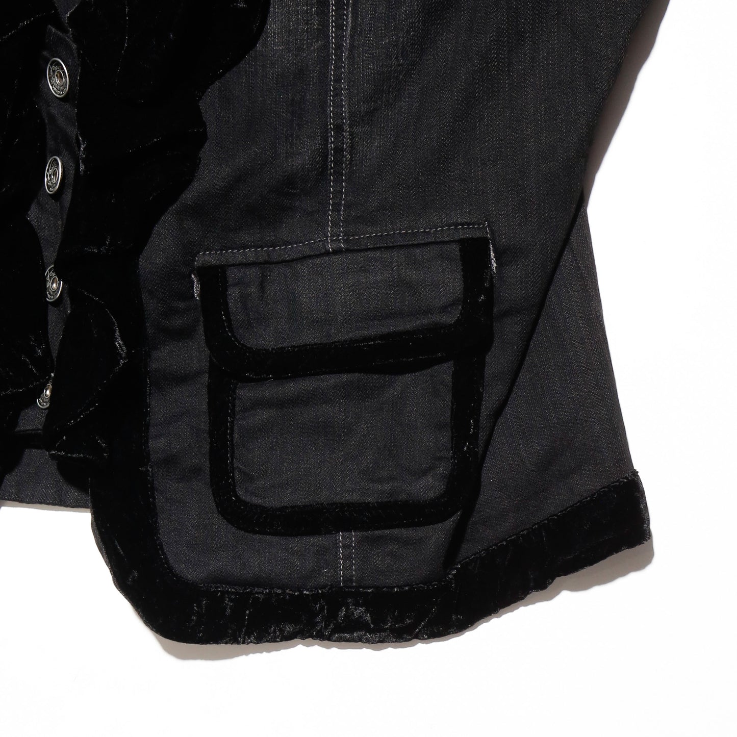 vintage frilled denim jacket