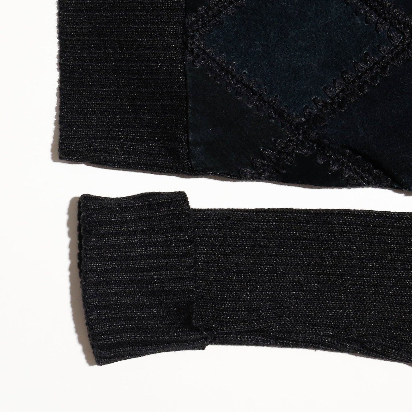 vintage dia leather knit jacket