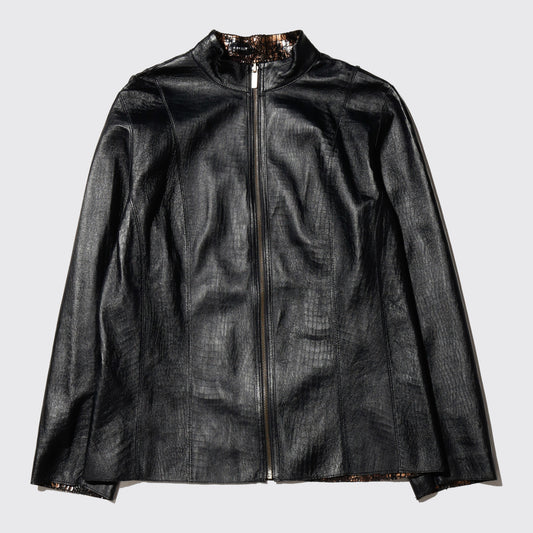 vintage reversible croc/leather jacket