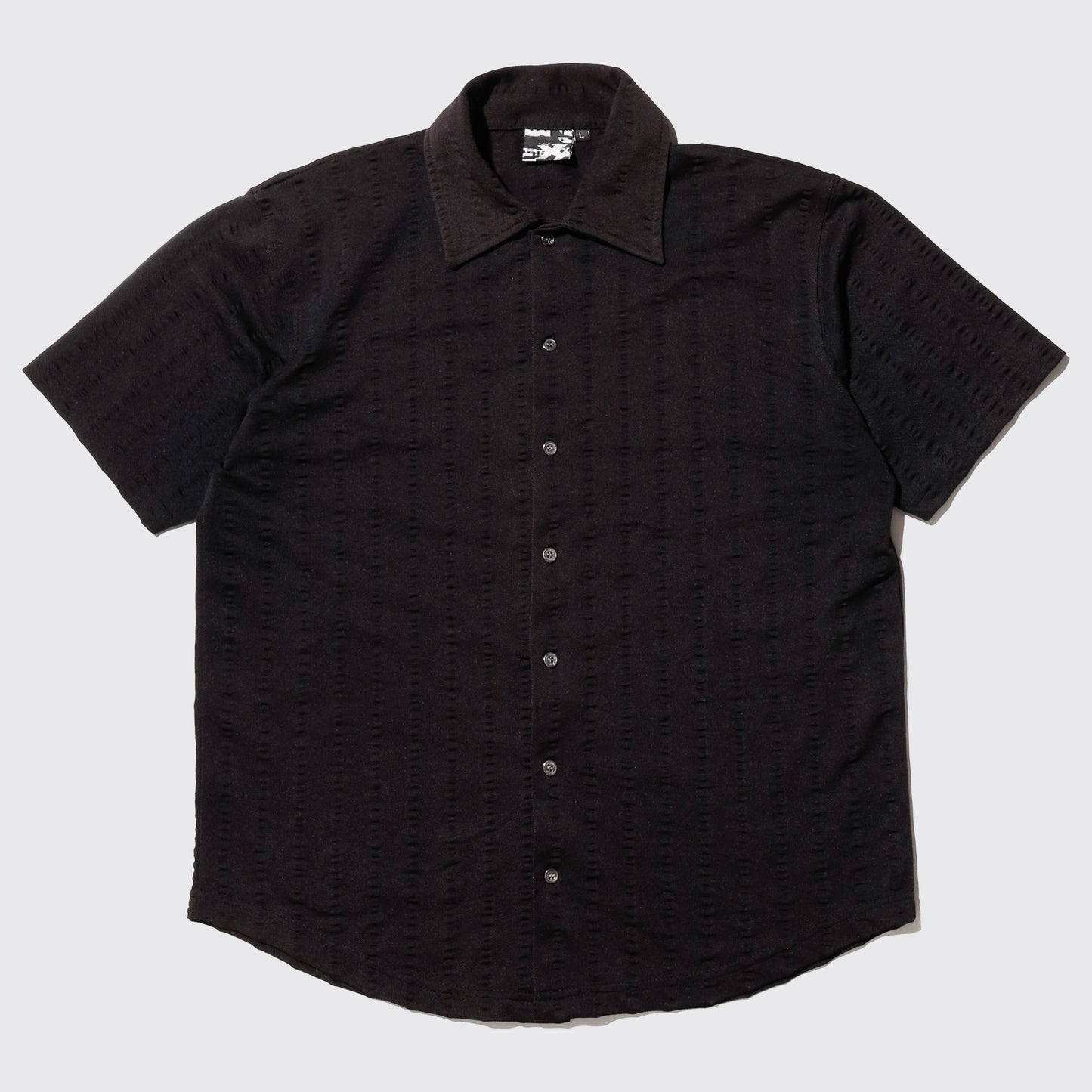 vintage stripe open collar h/s shirt