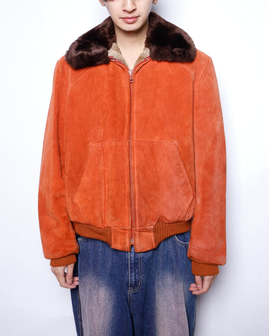 vintage 70's wickbury boa suede jacket