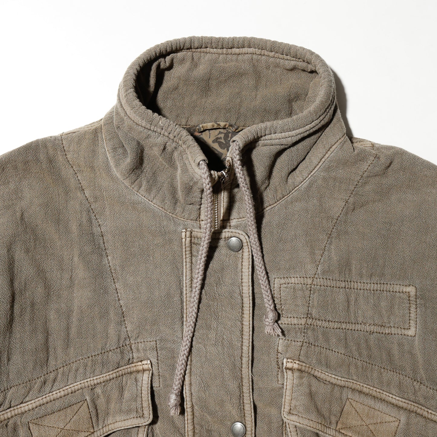 vintage cropped cotton aviator jacket