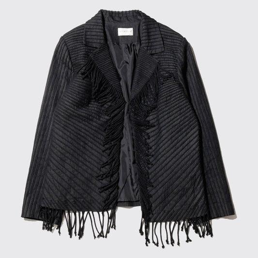 vintage pleats fringe evening jacket