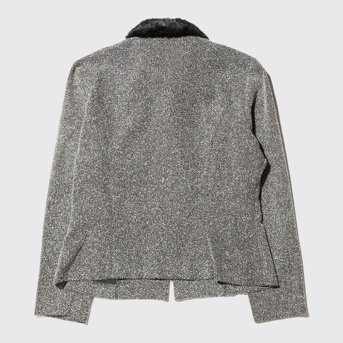 vintage faux fur collar frosting poly jacket
