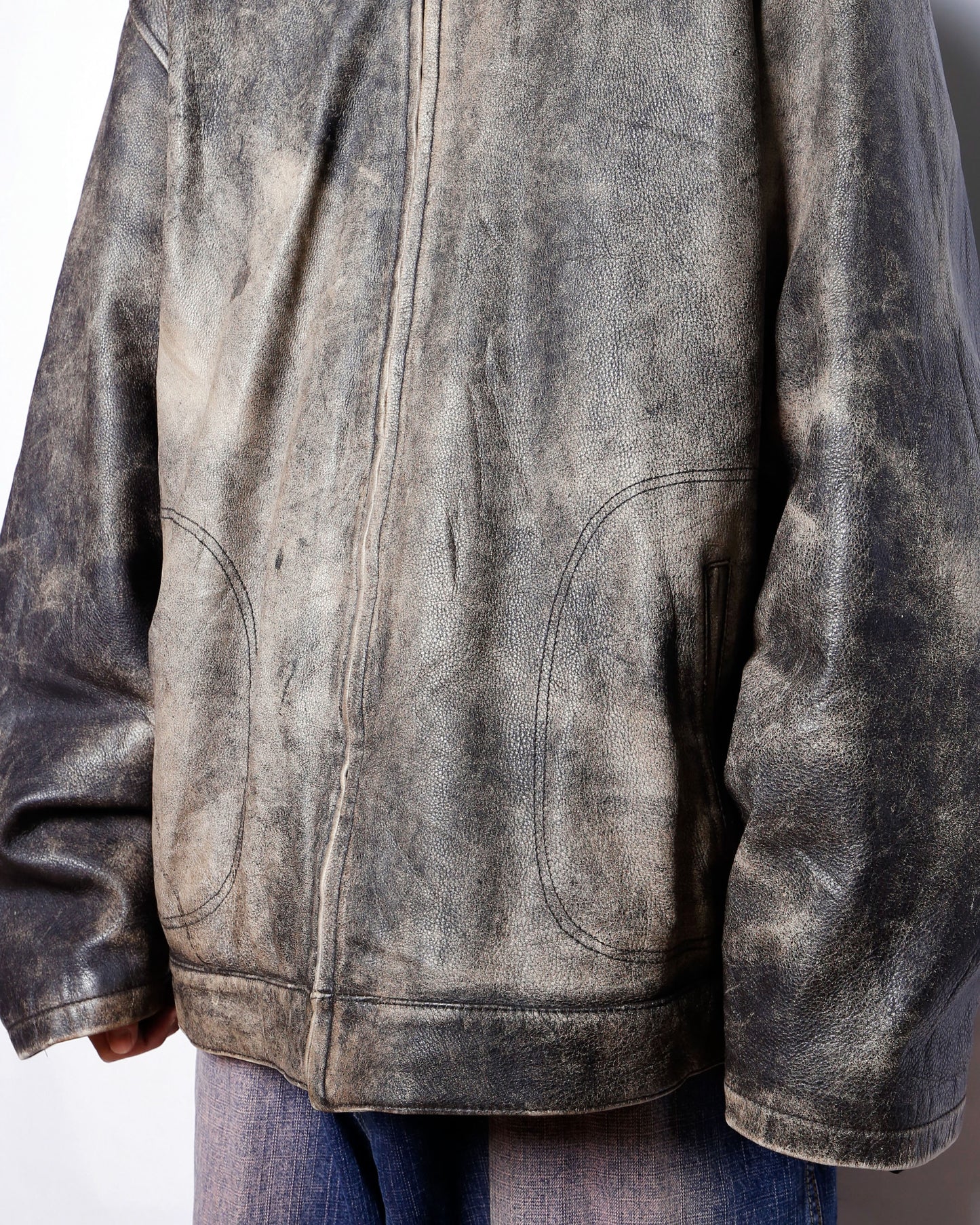 vintage eddie bauer boa collar dust leather jacket