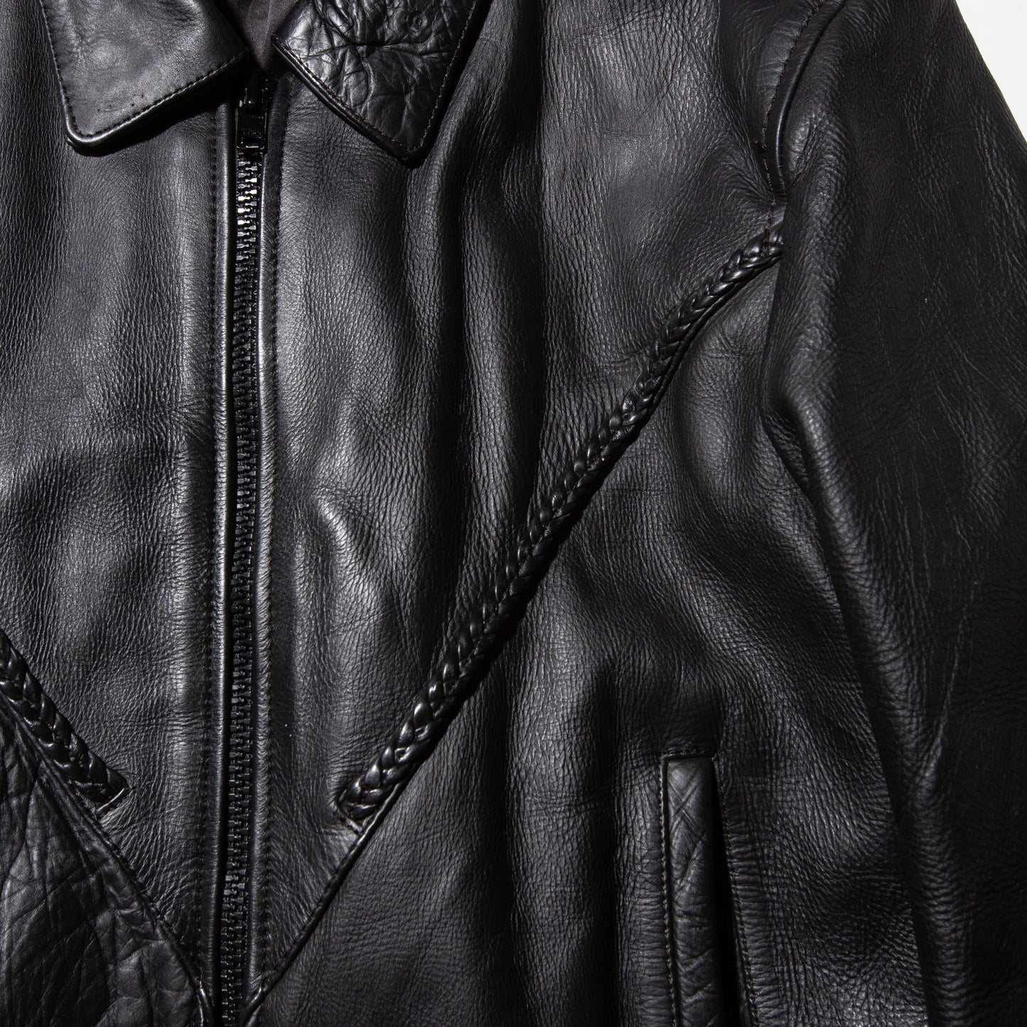 vintage lace up western leather jacket