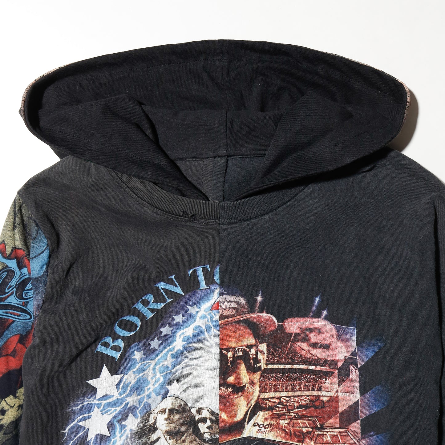 *one-off hybrid hooded cut sew, with detachable gloves