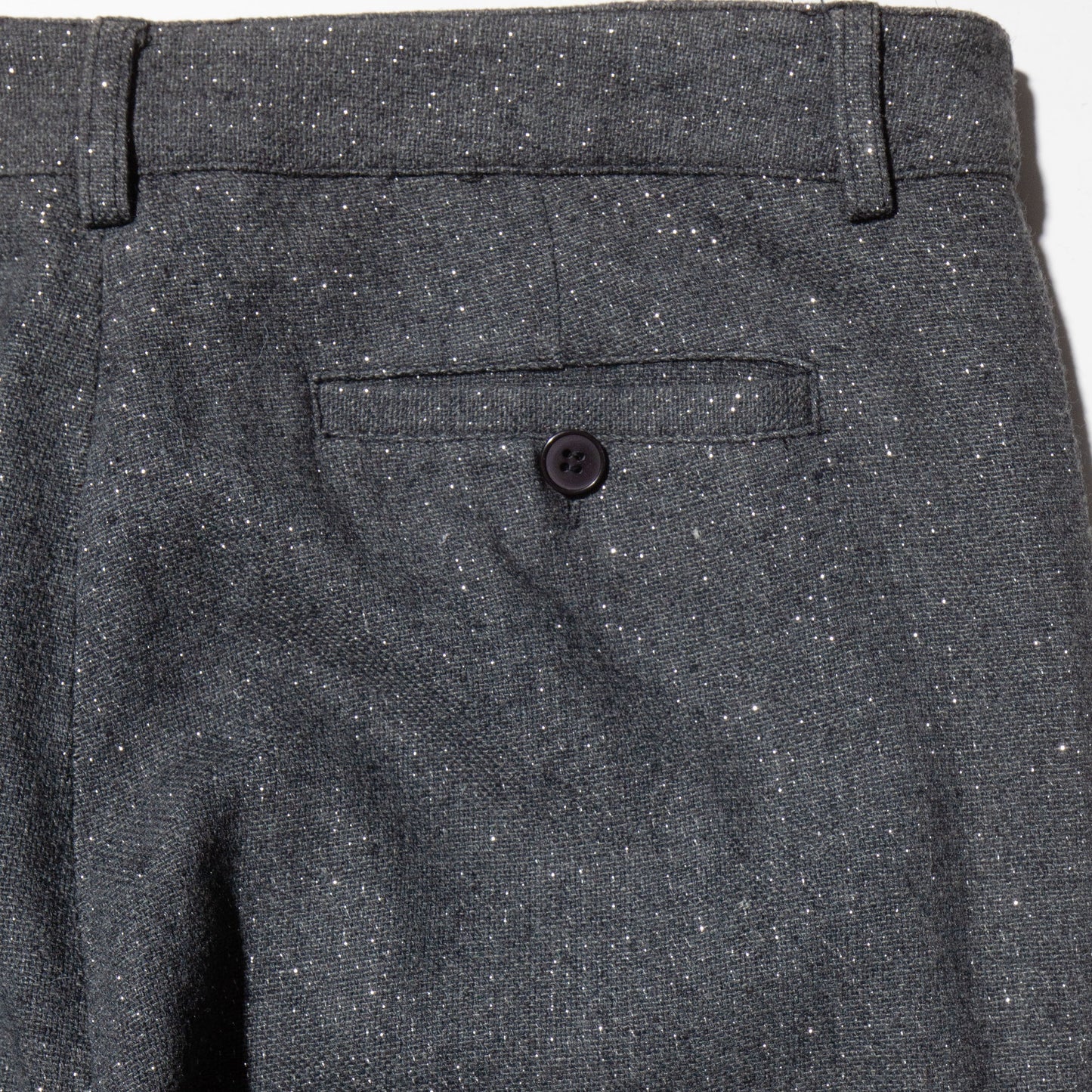 vintage lame flare wool trousers
