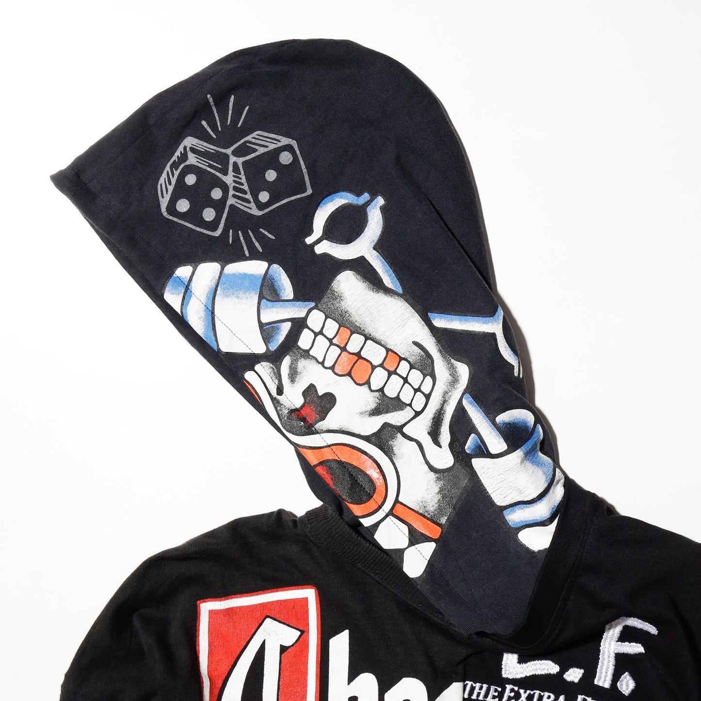 *one-off hybrid hooded cut sew, with detachable gloves hoodie