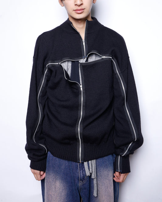 *one-off cross zip sweater
