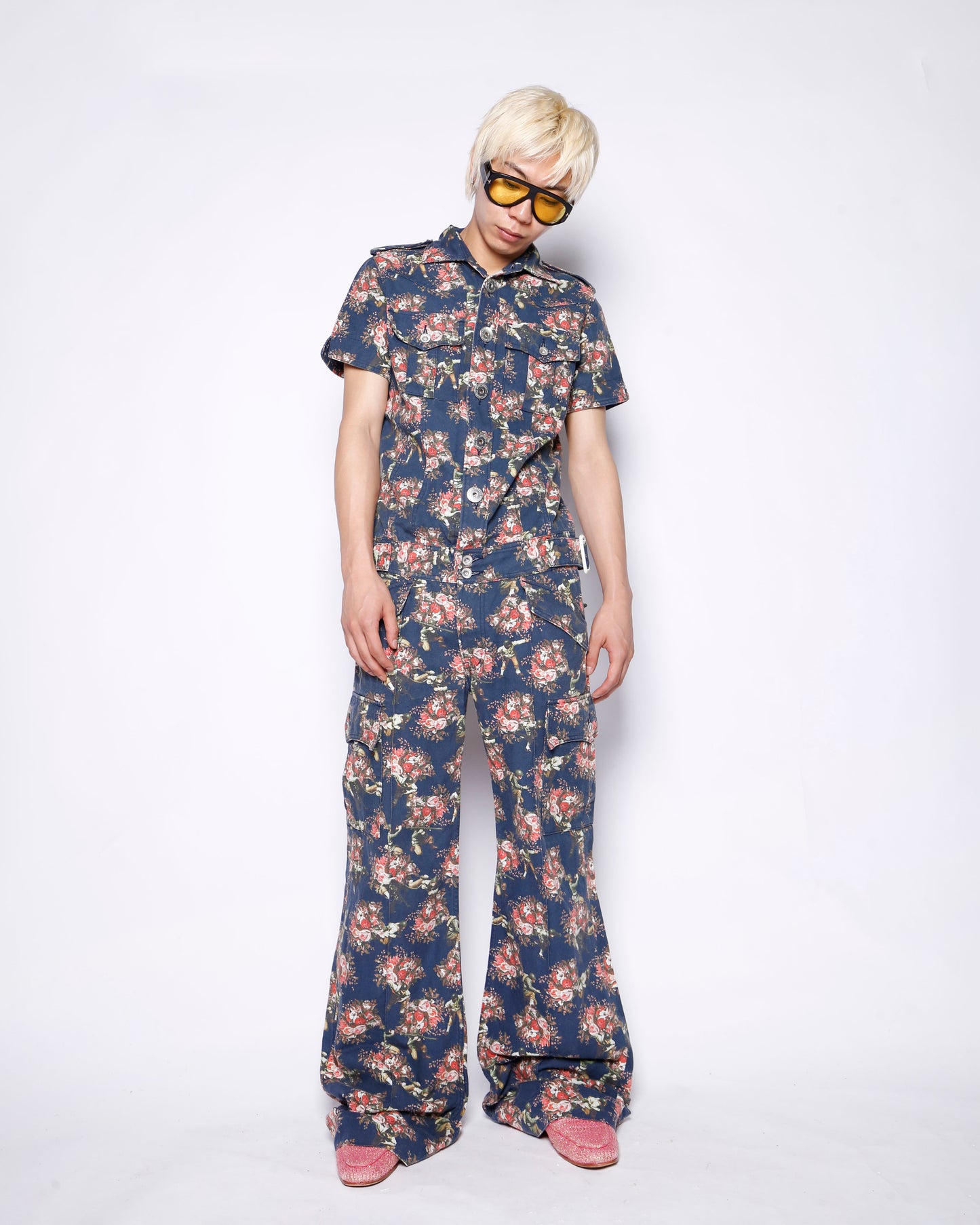 late00's Phenomenon×Dresscamp×Liquor woman&tears flower soldier jump suits