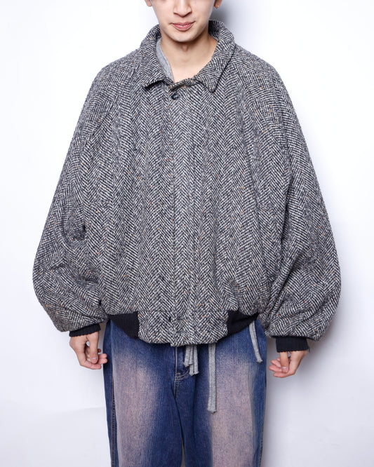 vintage chunky herringbone tweed jacket