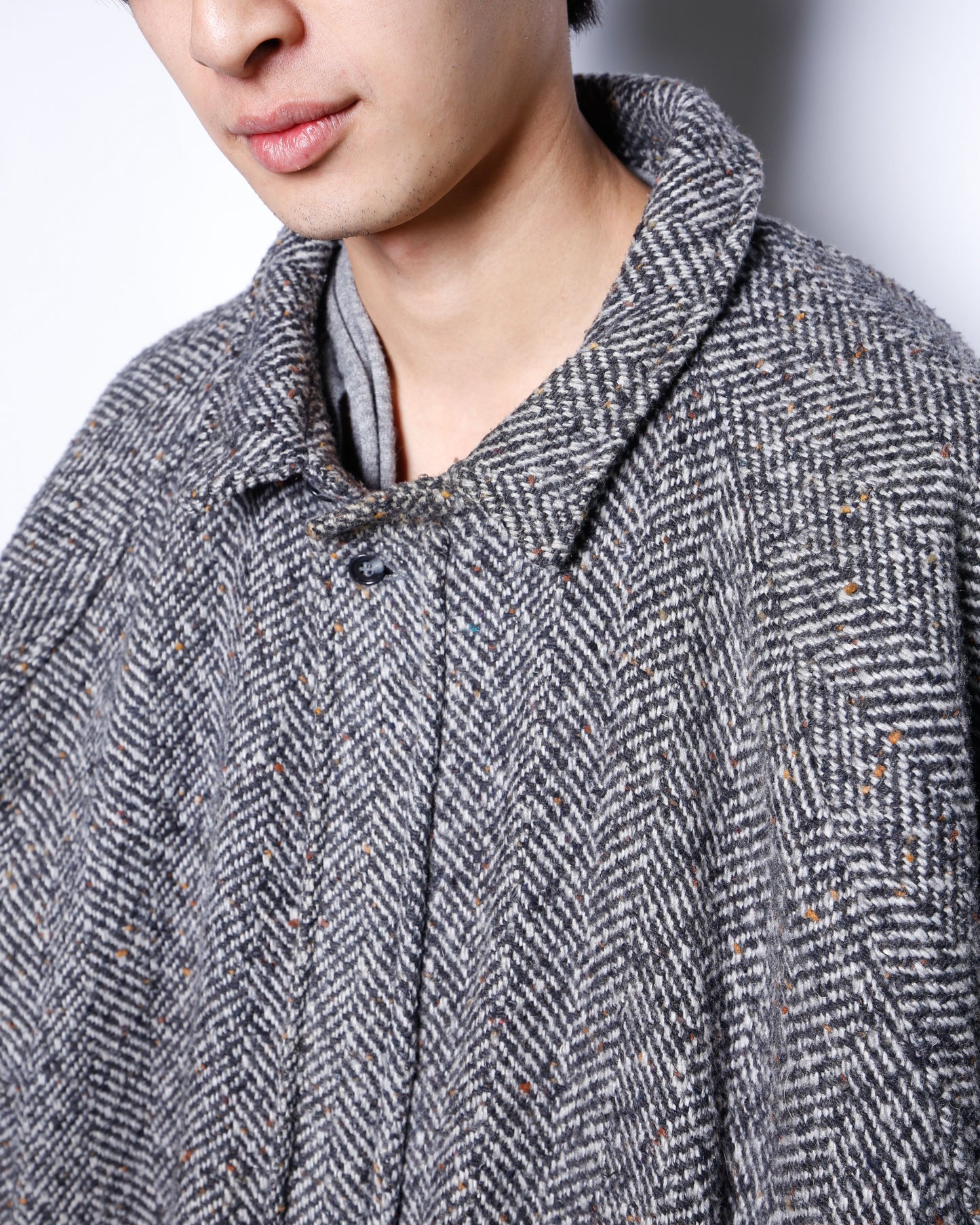 vintage chunky herringbone tweed jacket