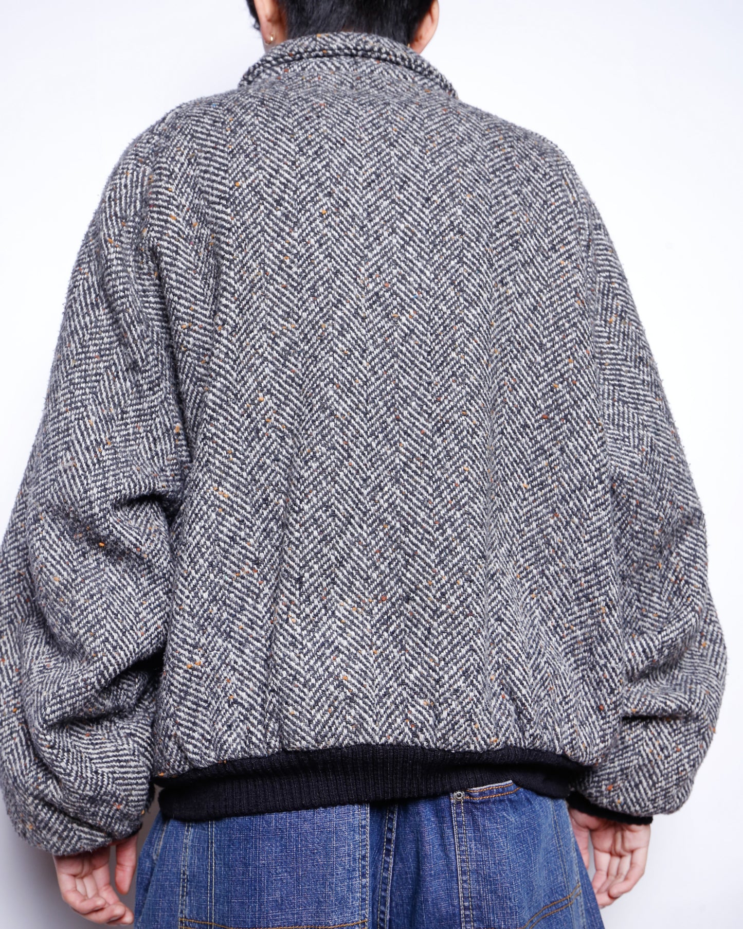 vintage chunky herringbone tweed jacket