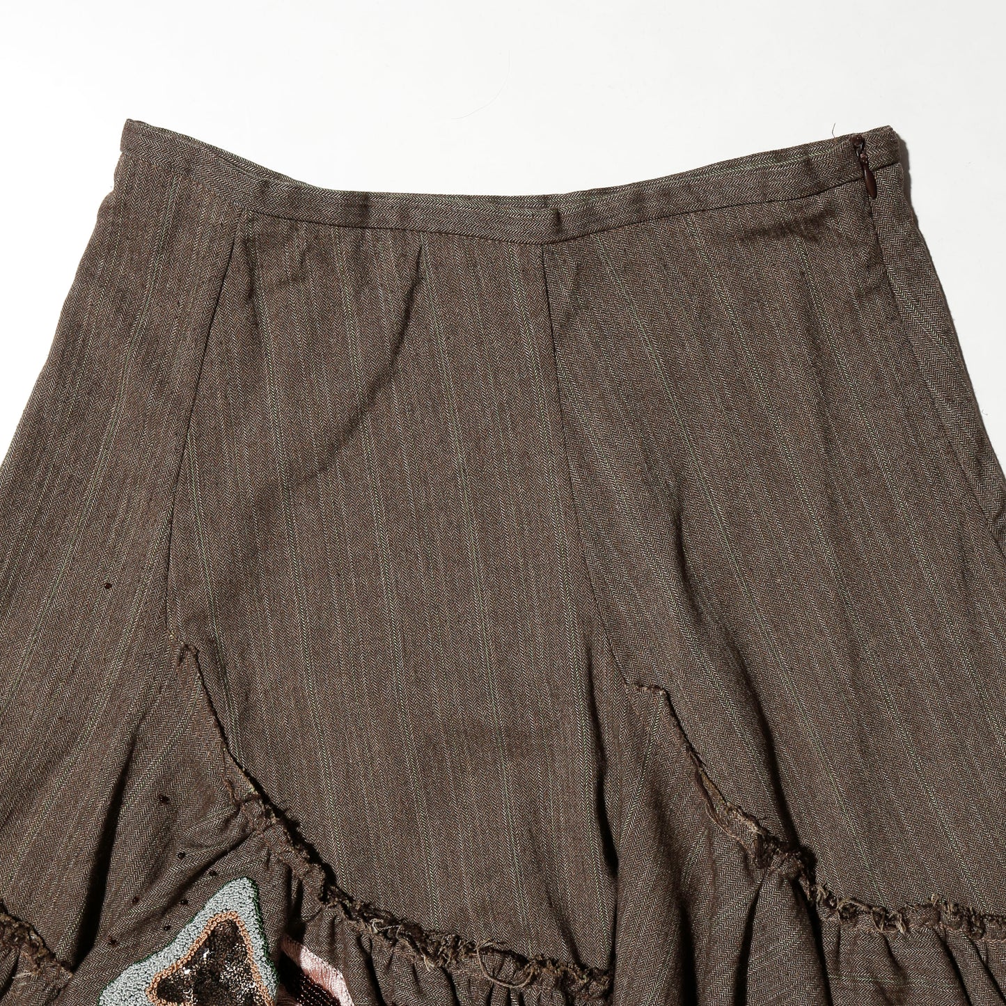 vintage stripe millefeuille skirt