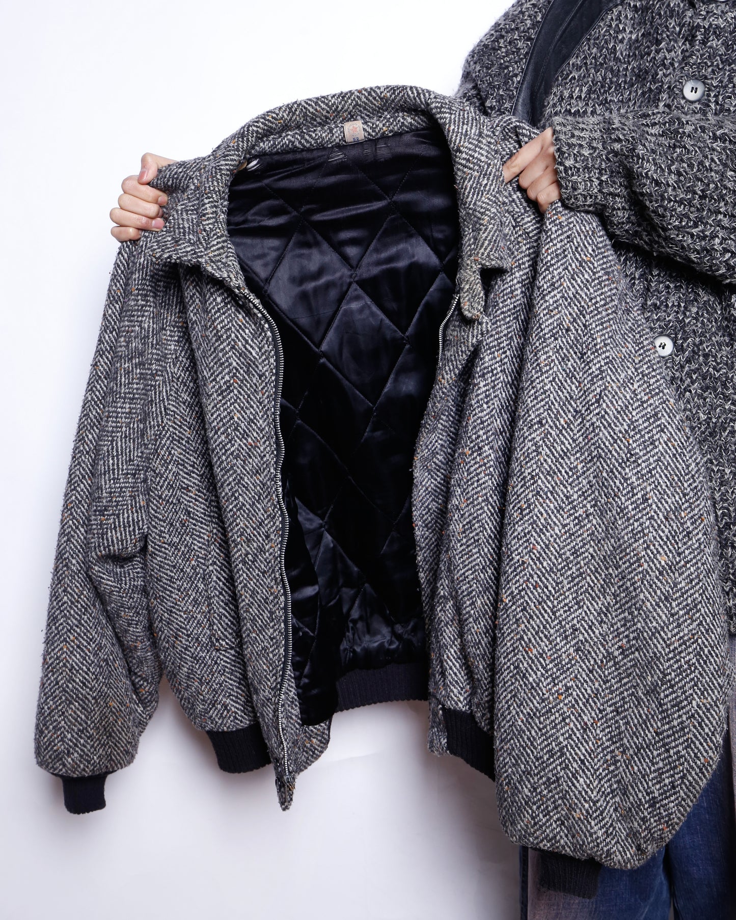 vintage chunky herringbone tweed jacket