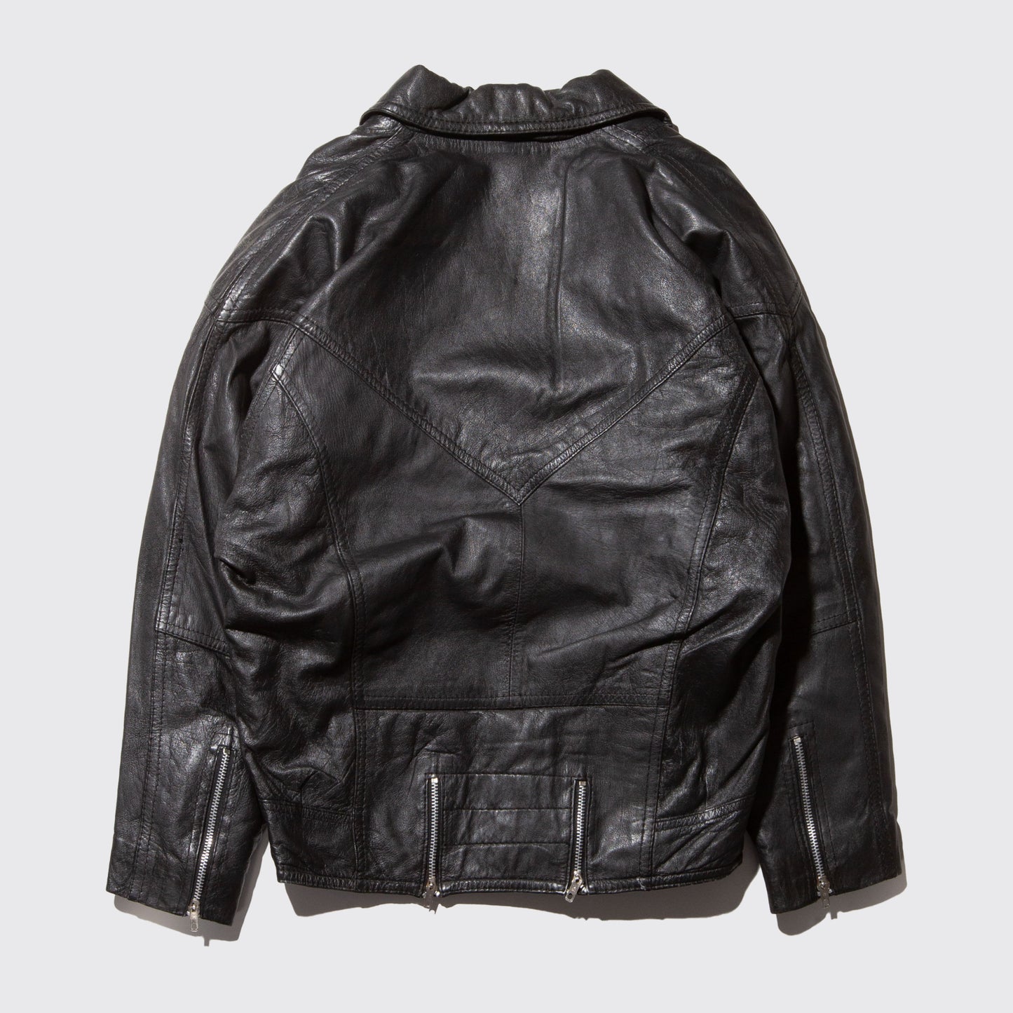 vintage multi zipped riders leather jacket