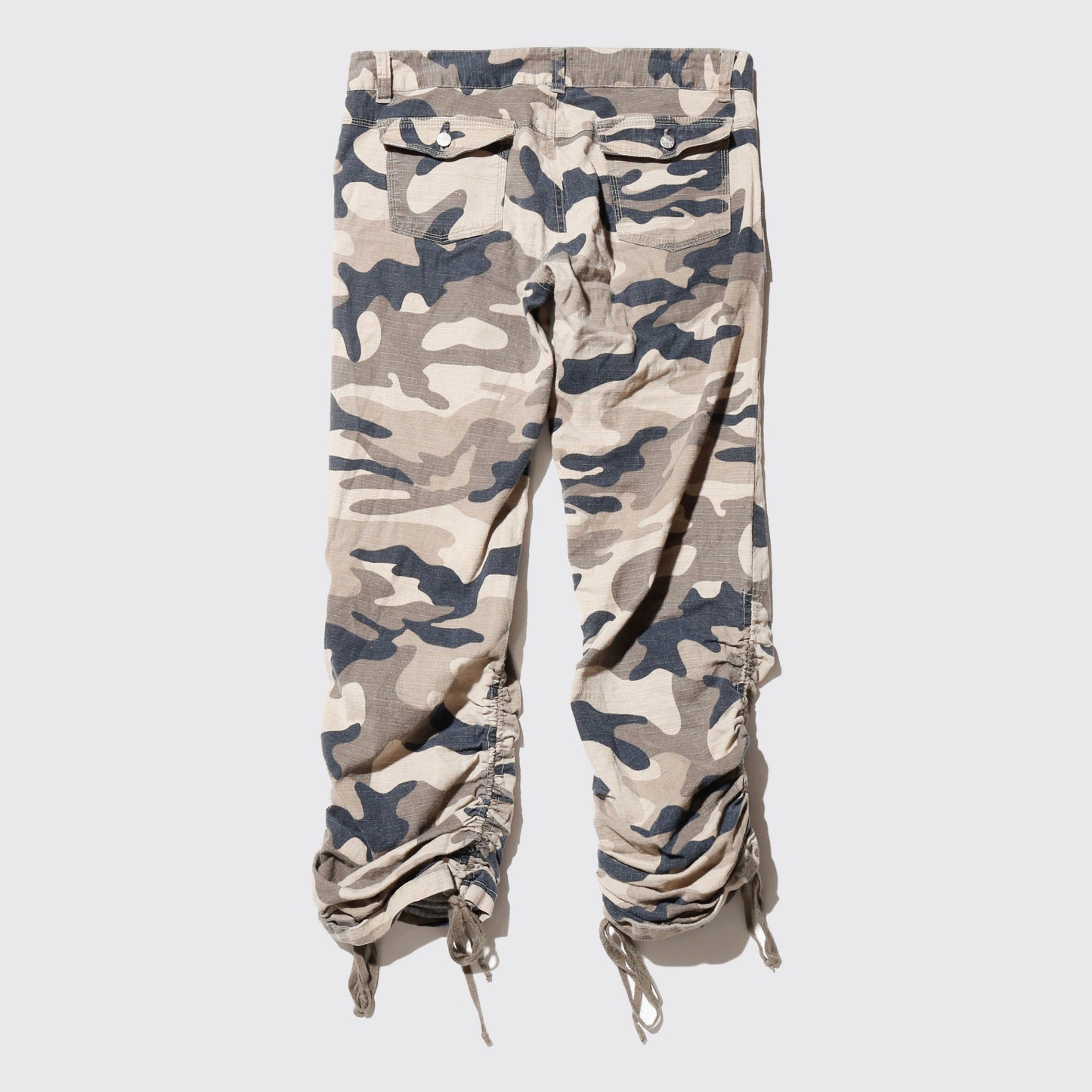 vintage shirring low rised desert camo trousers
