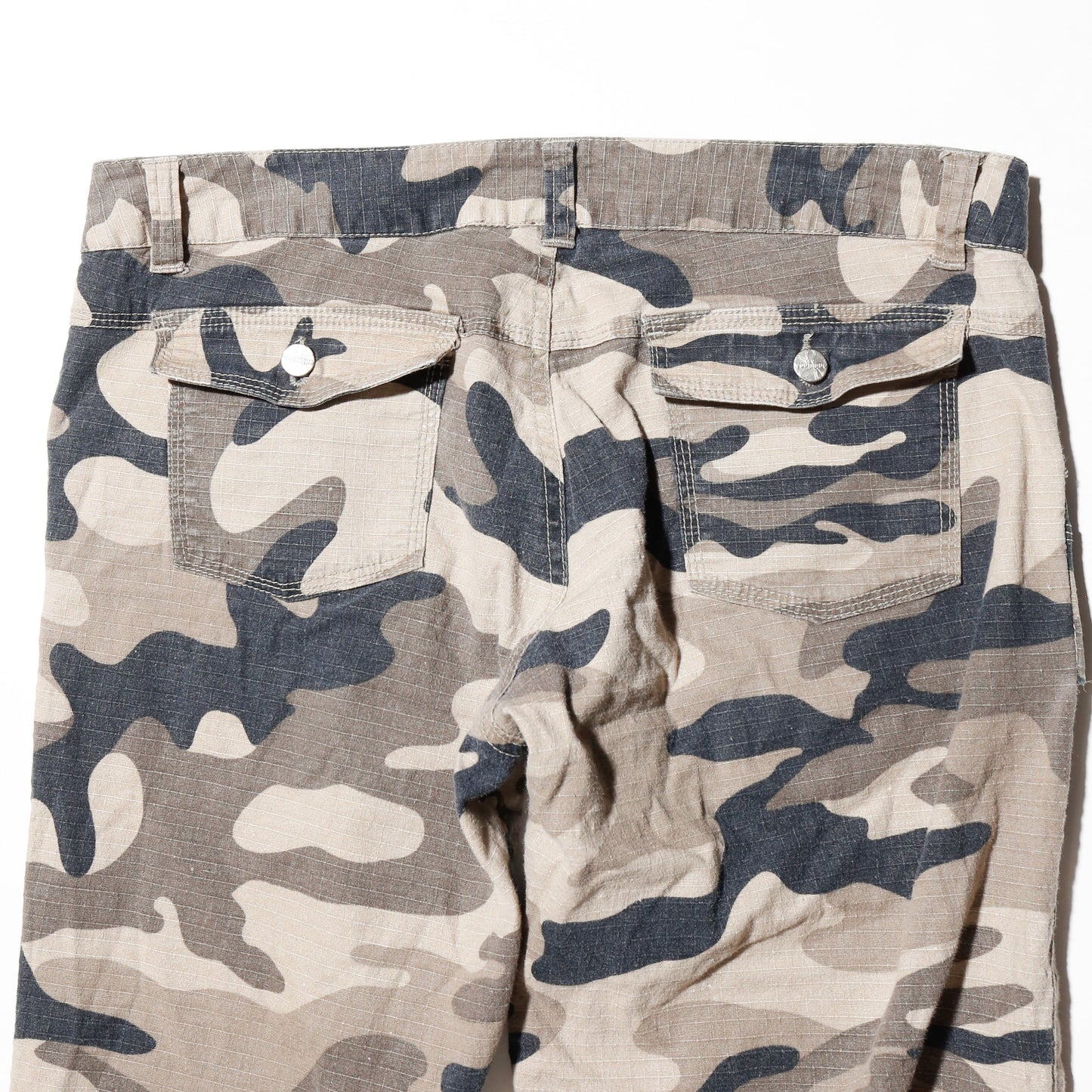 vintage shirring low rised desert camo trousers