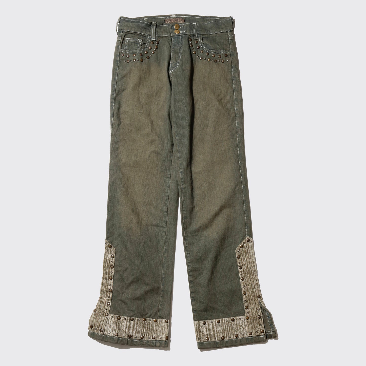 vintage side slit studs dust jeans