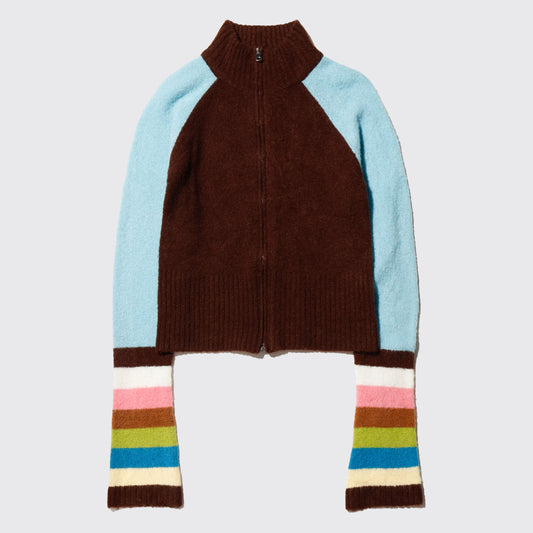 vintage border sleeve knit jacket