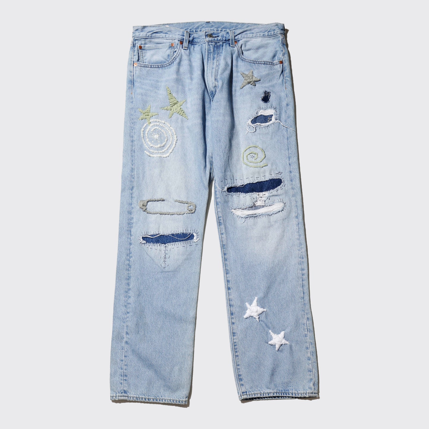 *one-off craft repaired jeans