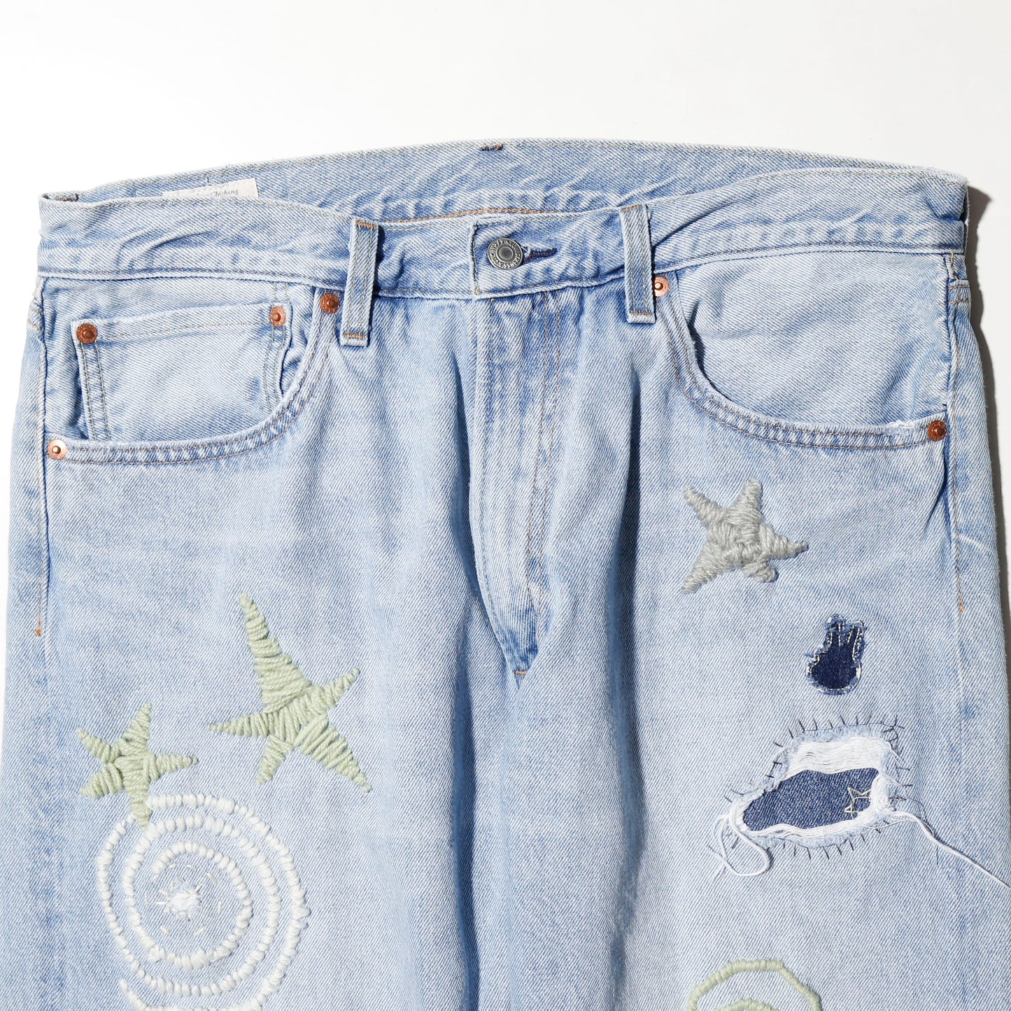 *one-off craft repaired jeans