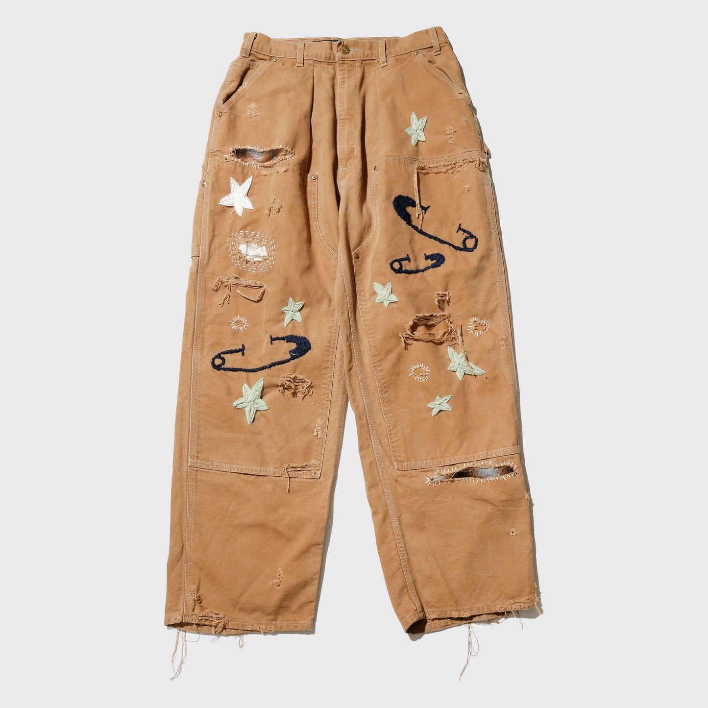 *one-off craft repaired double knee trousers
