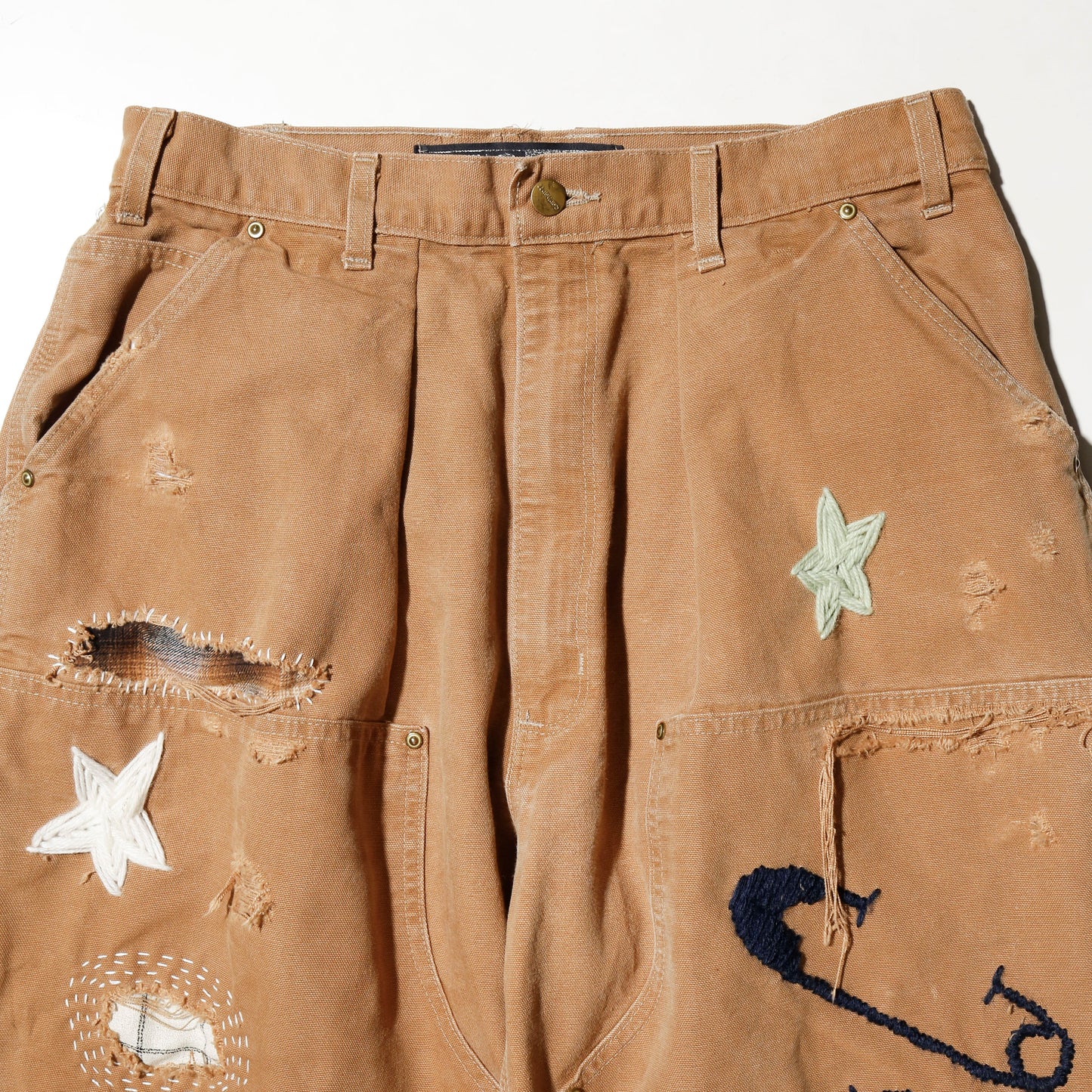 *one-off craft repaired double knee trousers