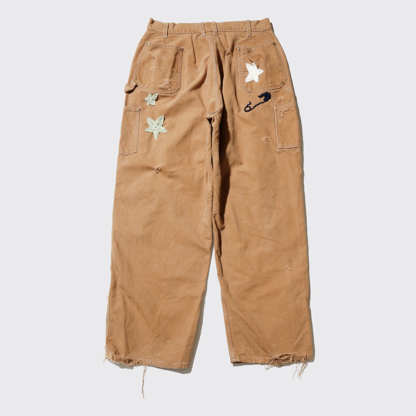 *one-off craft repaired double knee trousers