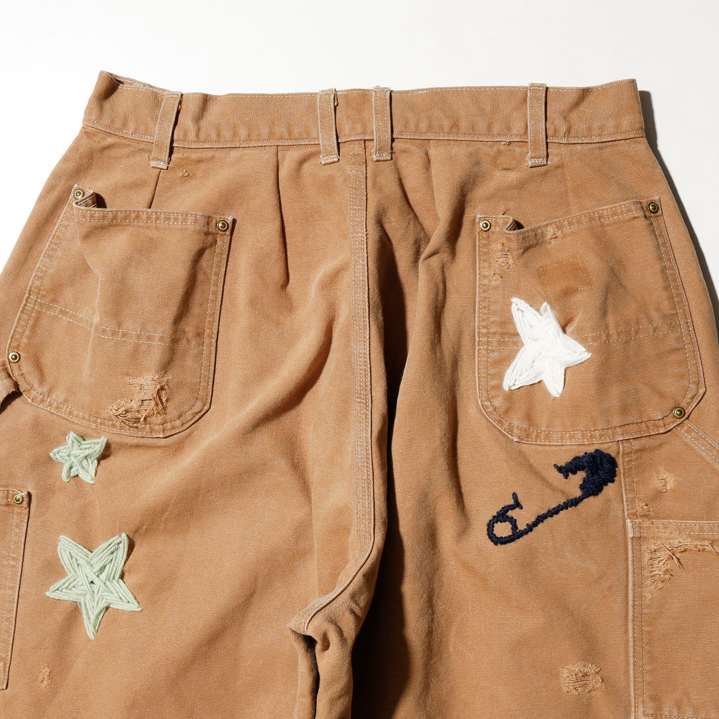 *one-off craft repaired double knee trousers