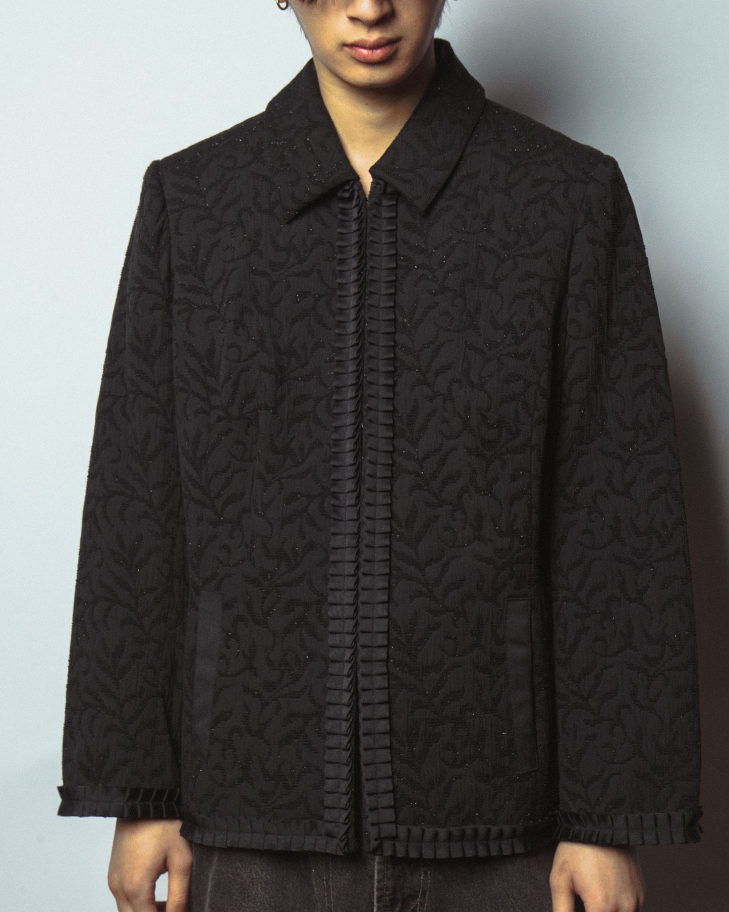 vintage frilled jacquard jacket