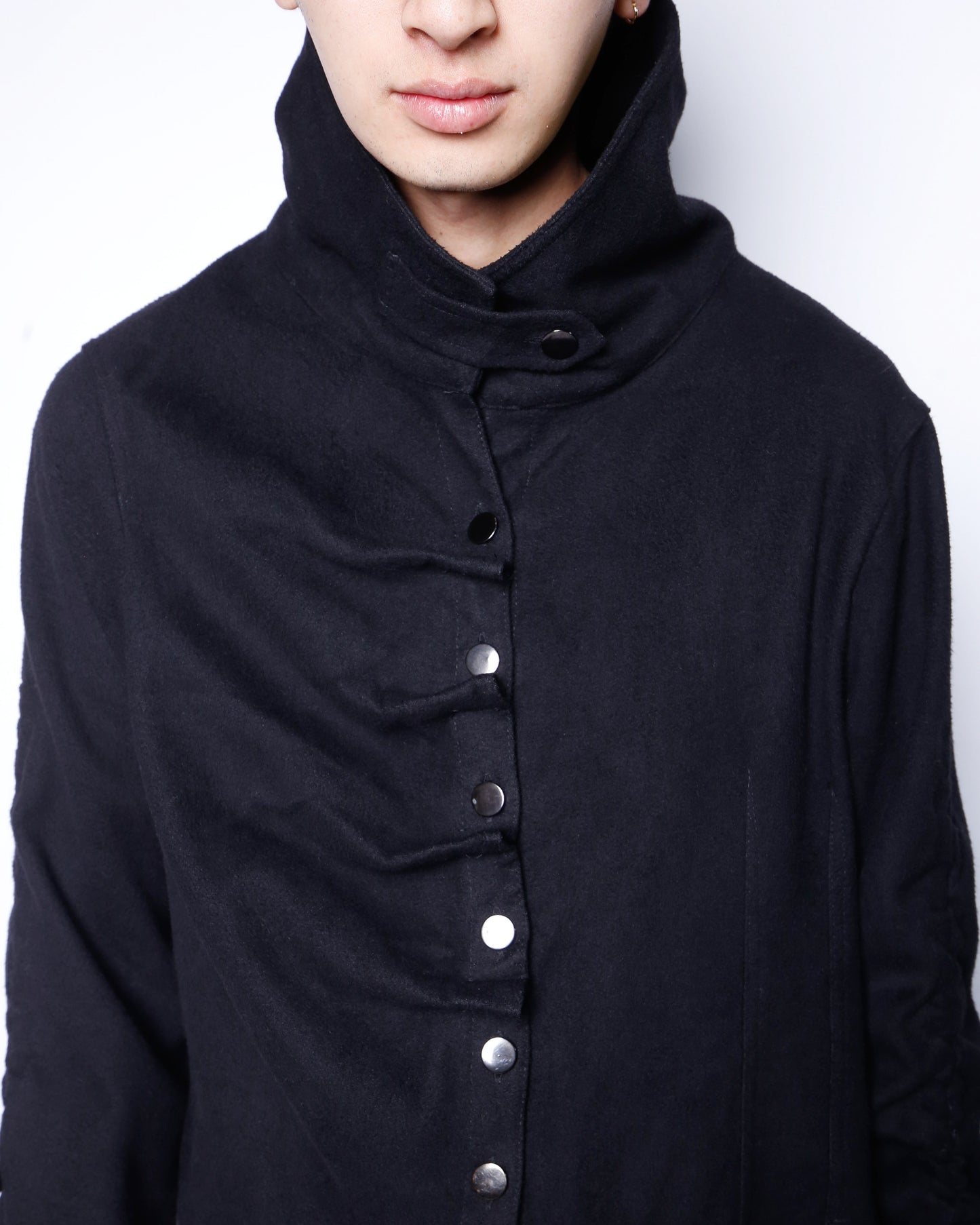 vintage pinched asymmetry wool coat