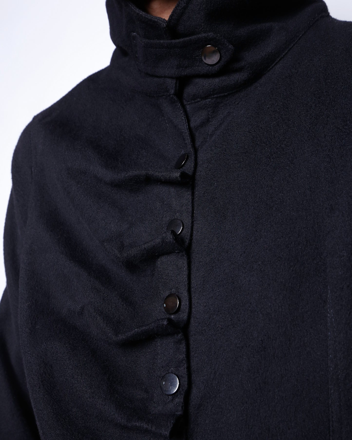 vintage pinched asymmetry wool coat