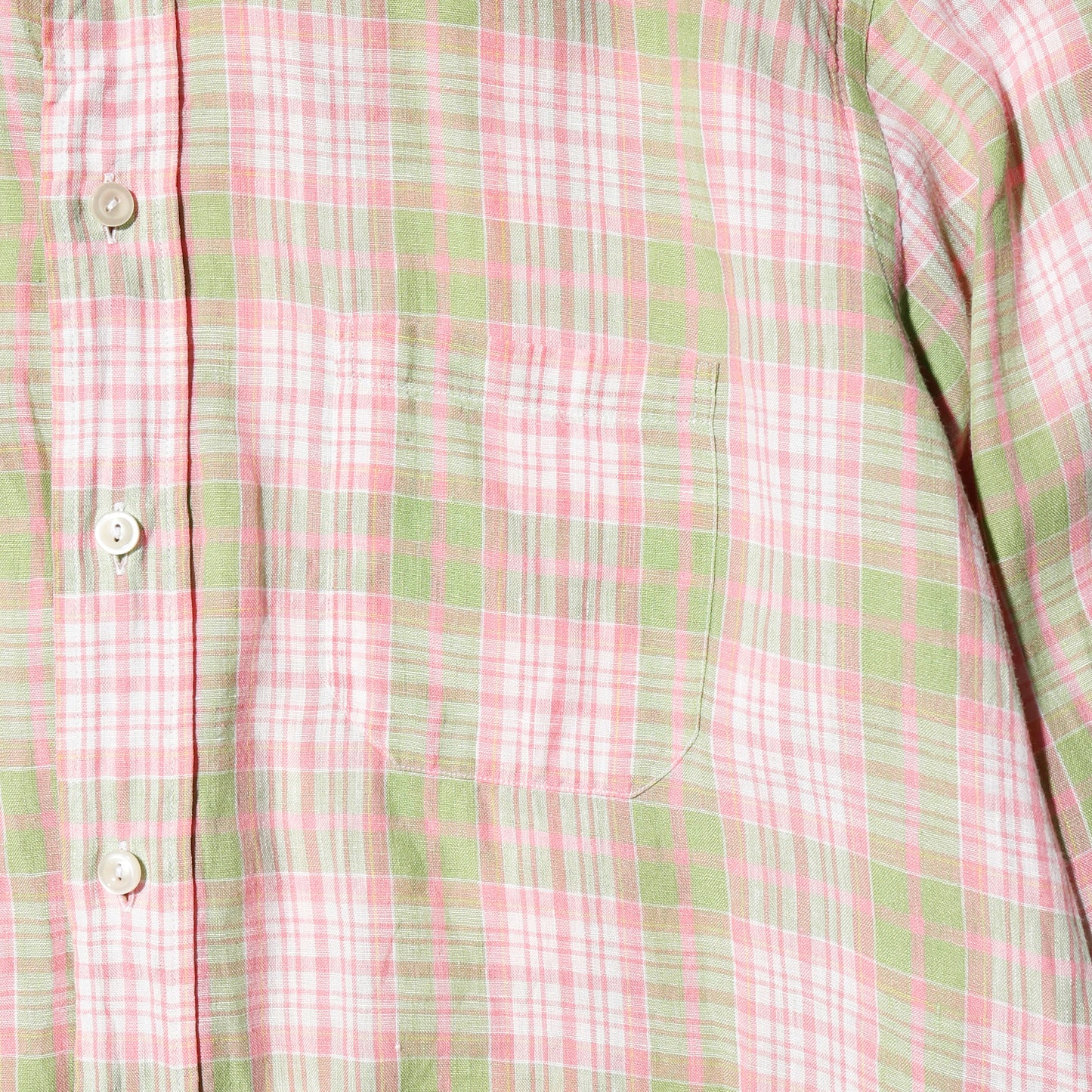 vintage loose check linen shirt