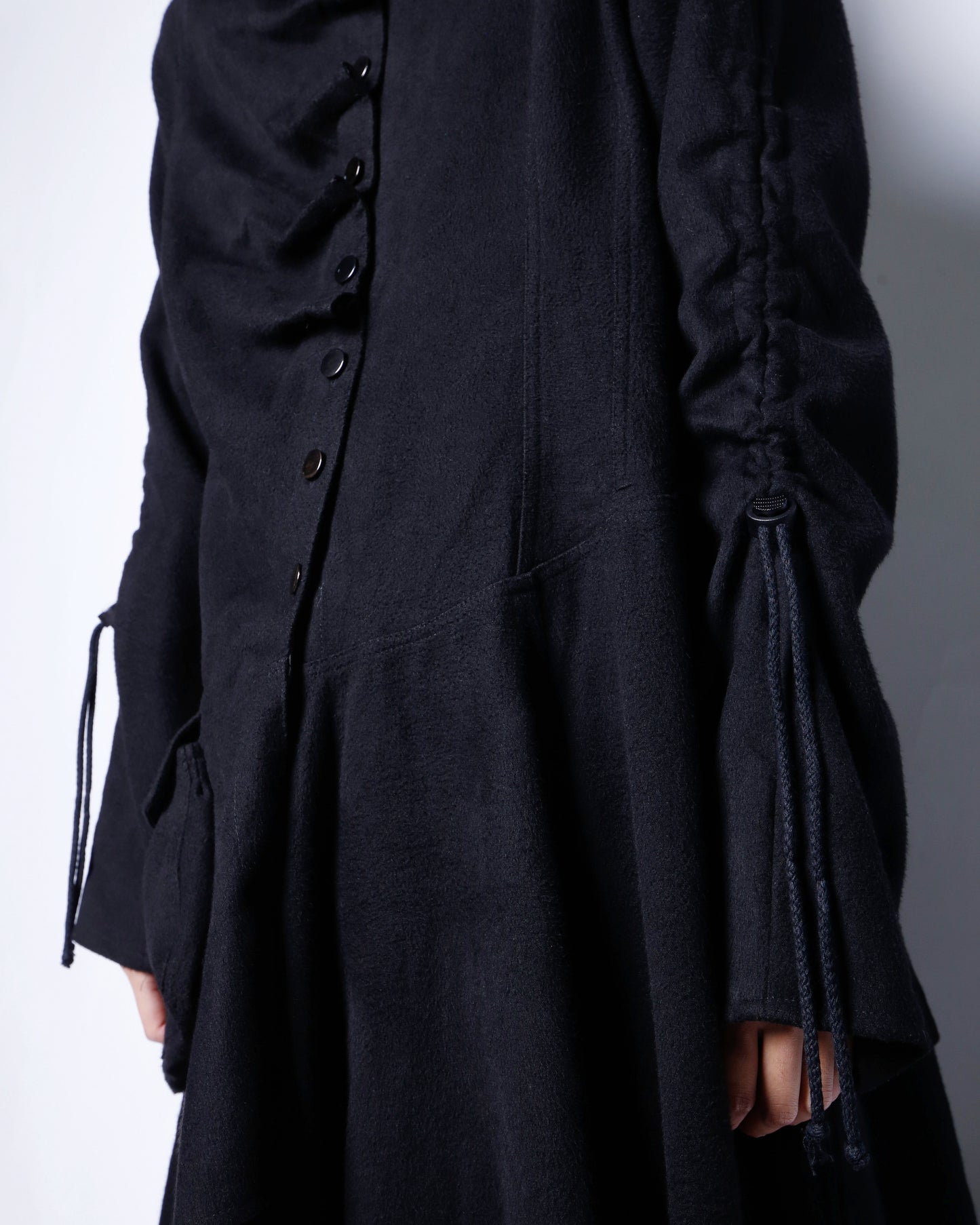 vintage pinched asymmetry wool coat