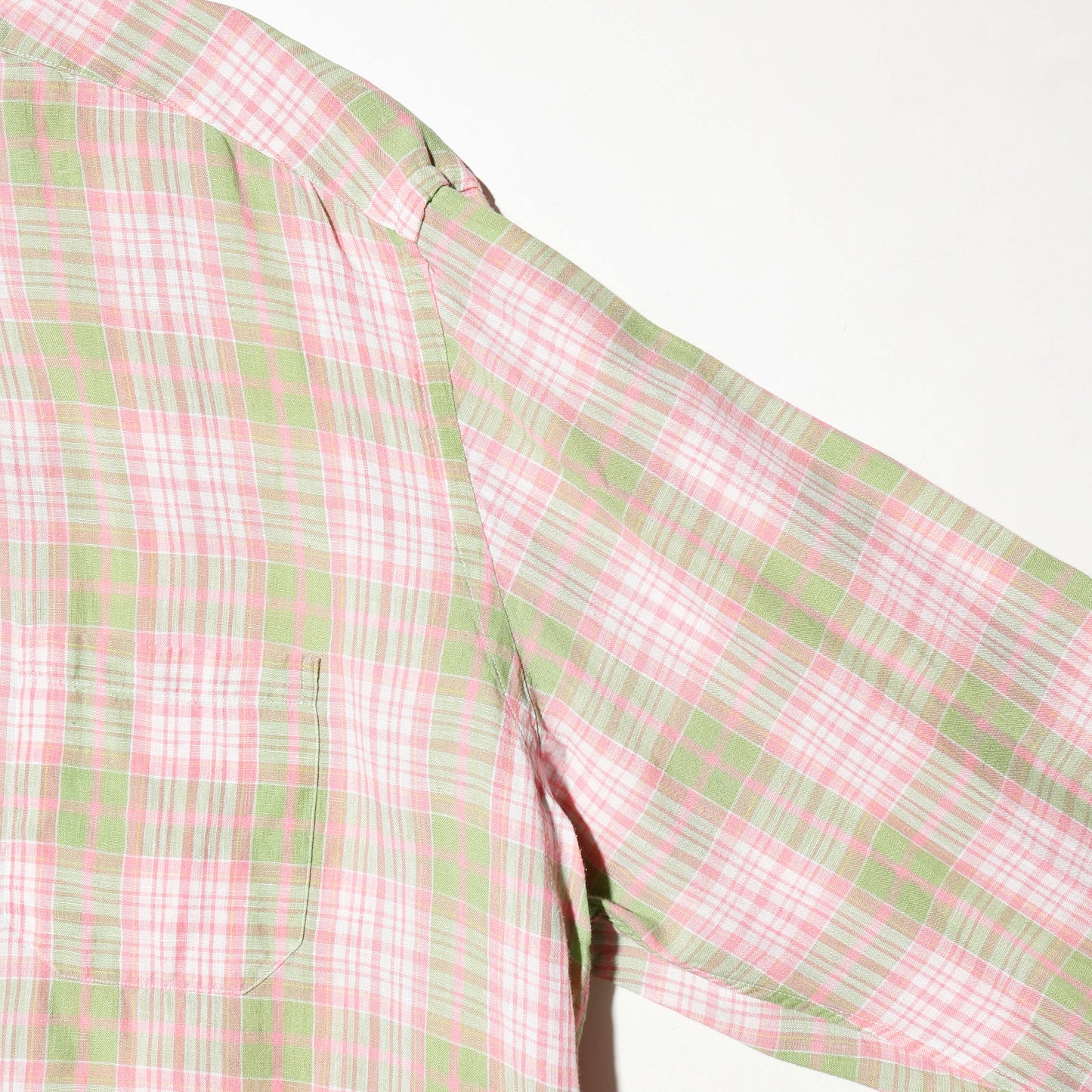 vintage loose check linen shirt