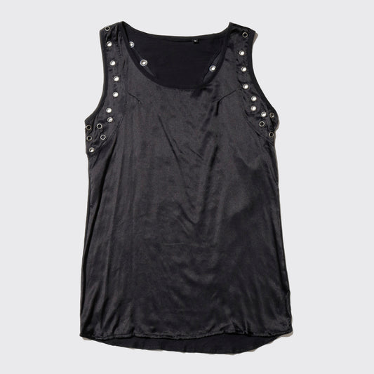 vintage eyelet satin tank top
