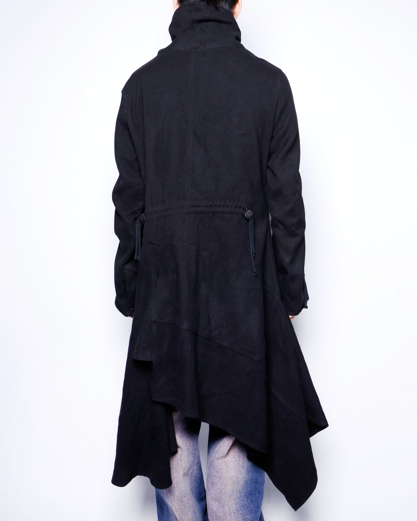 vintage pinched asymmetry wool coat