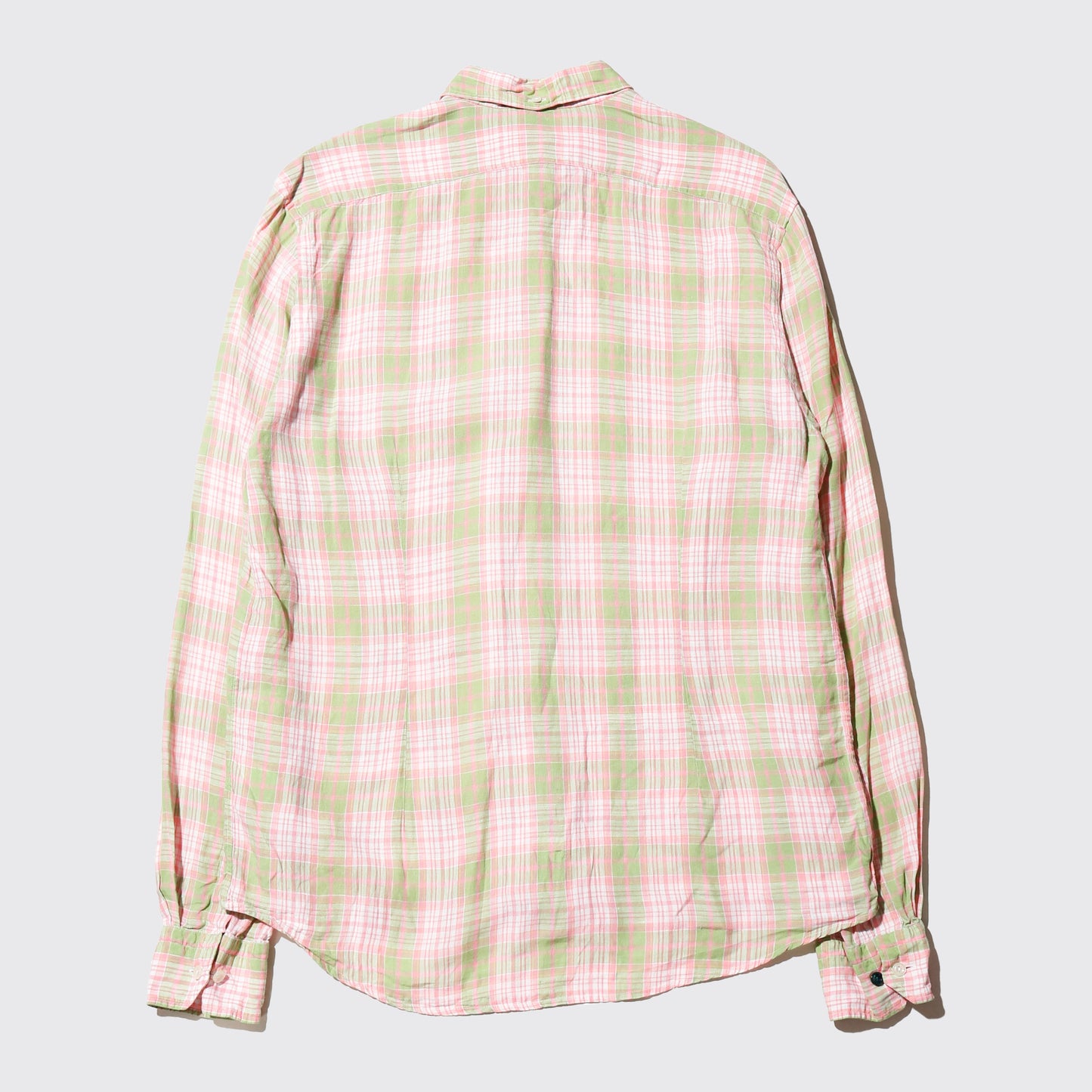 vintage loose check linen shirt