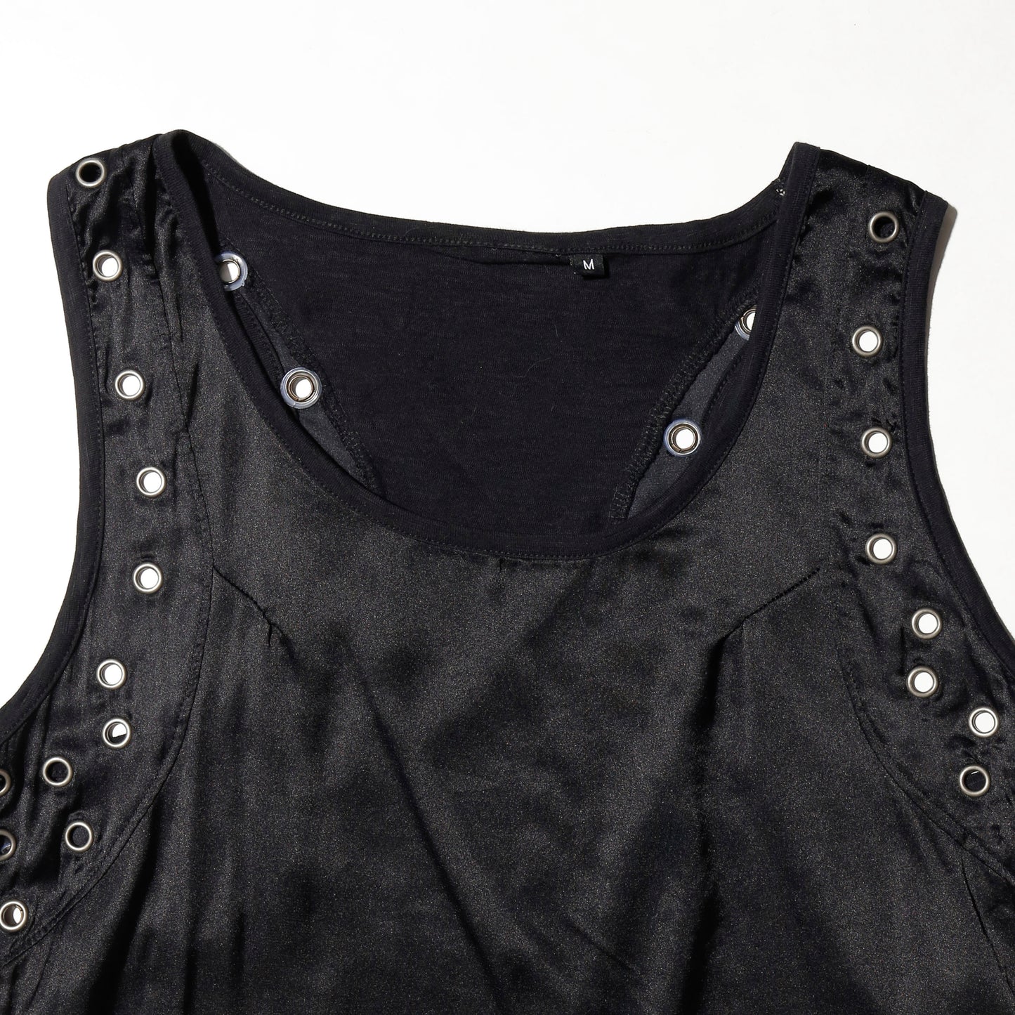 vintage eyelet satin tank top